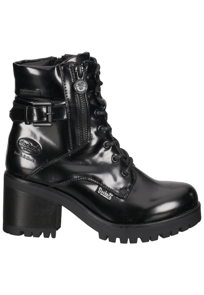 Dockers Stiefelette Lederimitat Schwarz Lack