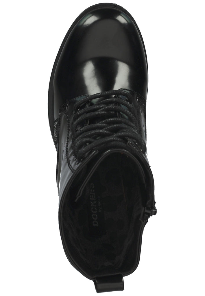 Dockers Stiefelette Lederimitat Schwarz Lack