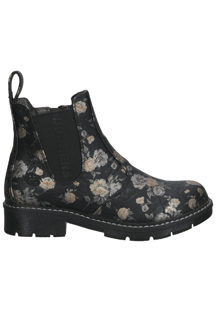 Dockers Stiefelette Lederimitat Schwarz Multi