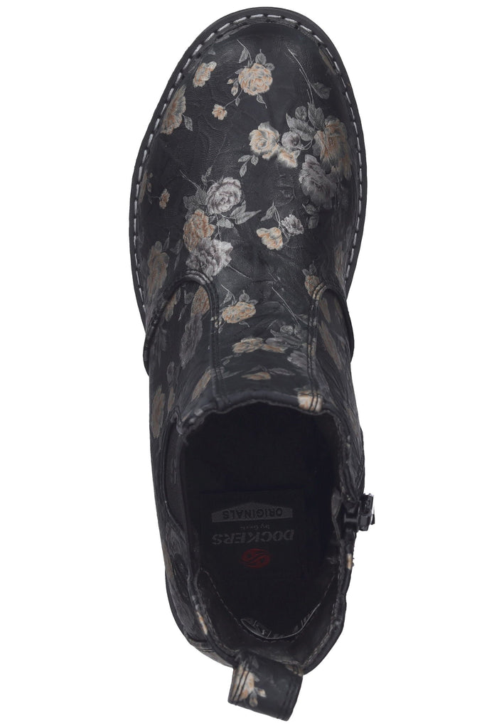 Dockers Stiefelette Lederimitat Schwarz Multi