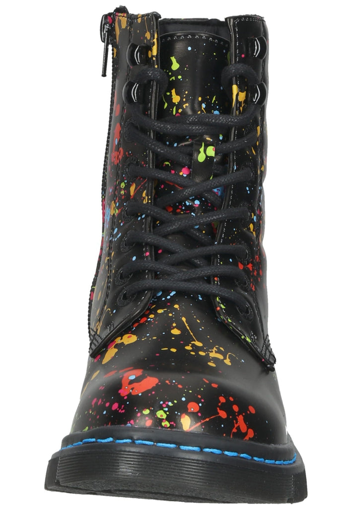 Dockers Stiefelette Lederimitat Schwarz Multi