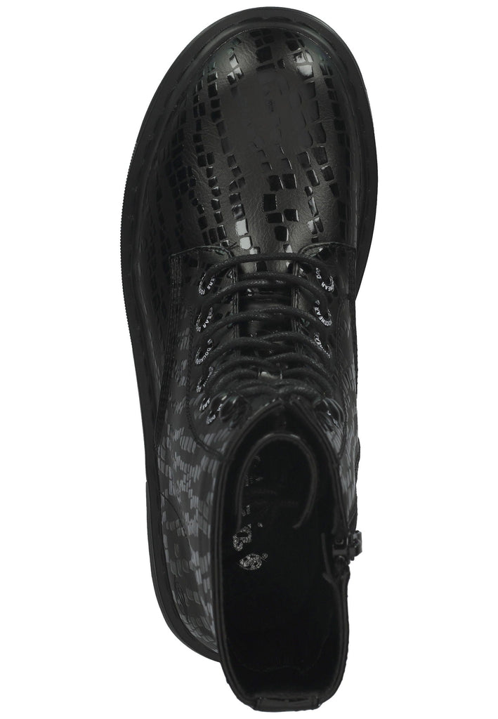 Dockers Stiefelette Lederimitat Schwarz Multi