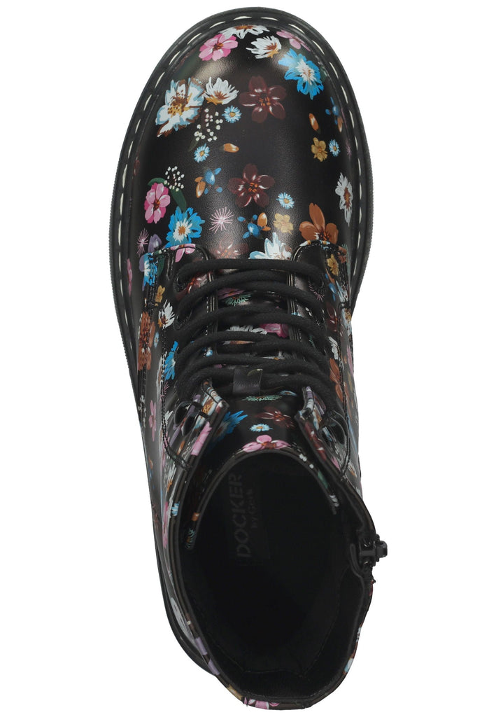 Dockers Stiefelette Lederimitat Schwarz/Orange