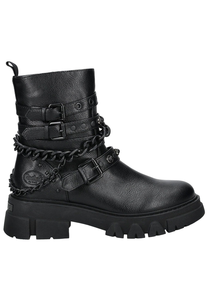 Dockers Stiefelette Lederimitat Schwarz/Schwarz