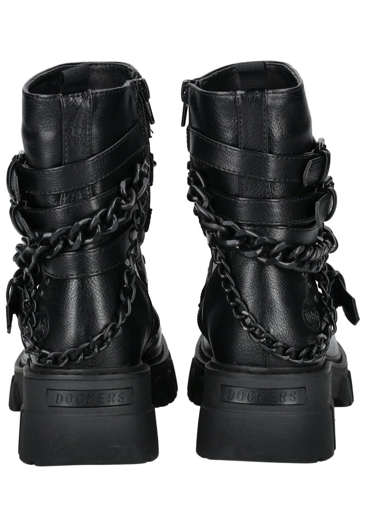 Dockers Stiefelette Lederimitat Schwarz/Schwarz