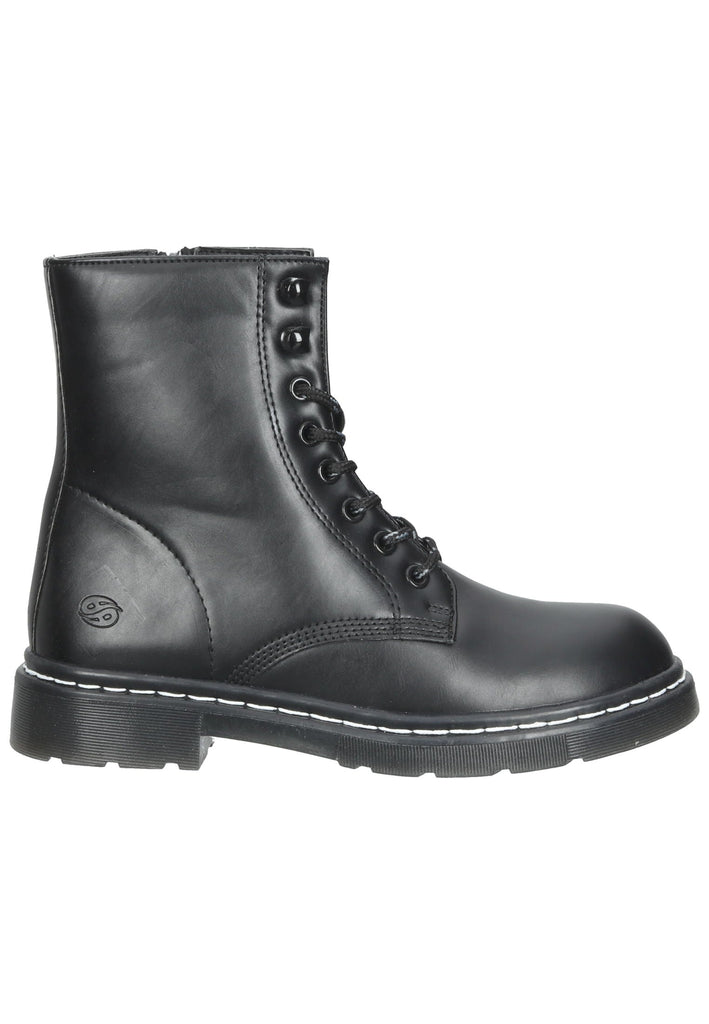 Dockers Stiefelette Lederimitat Schwarz/Schwarz