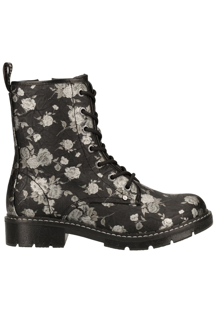 Dockers Stiefelette Lederimitat Schwarz/Silber Warmfutter