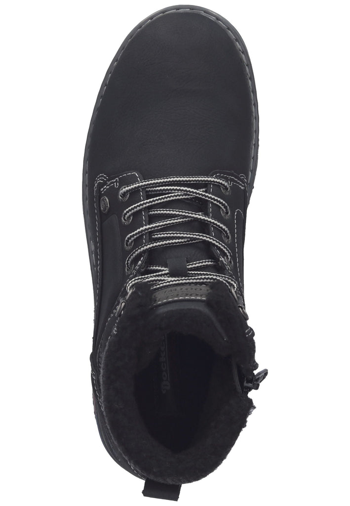 Dockers Stiefelette Lederimitat Schwarz Warmfutter