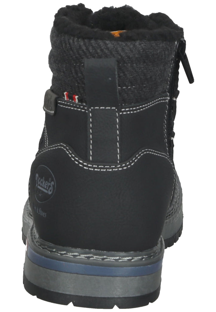 Dockers Stiefelette Lederimitat Schwarz Warmfutter