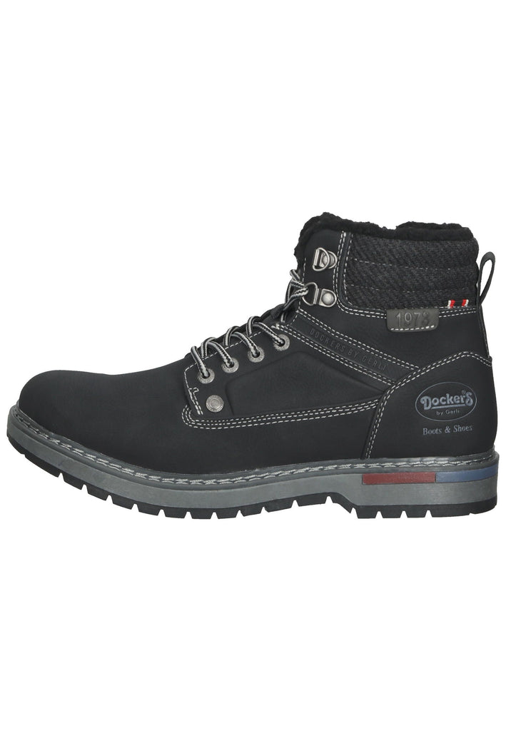 Dockers Stiefelette Lederimitat Schwarz Warmfutter