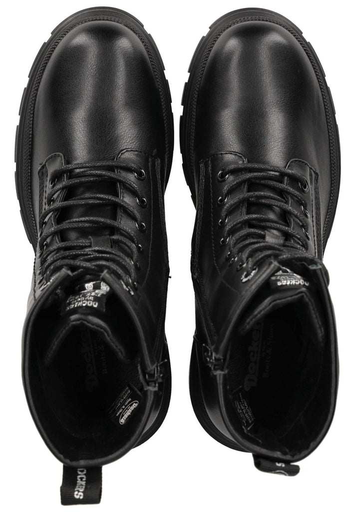 Dockers Stiefelette Lederimitat Schwarz Warmfutter