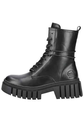Dockers Stiefelette Lederimitat Schwarz Warmfutter