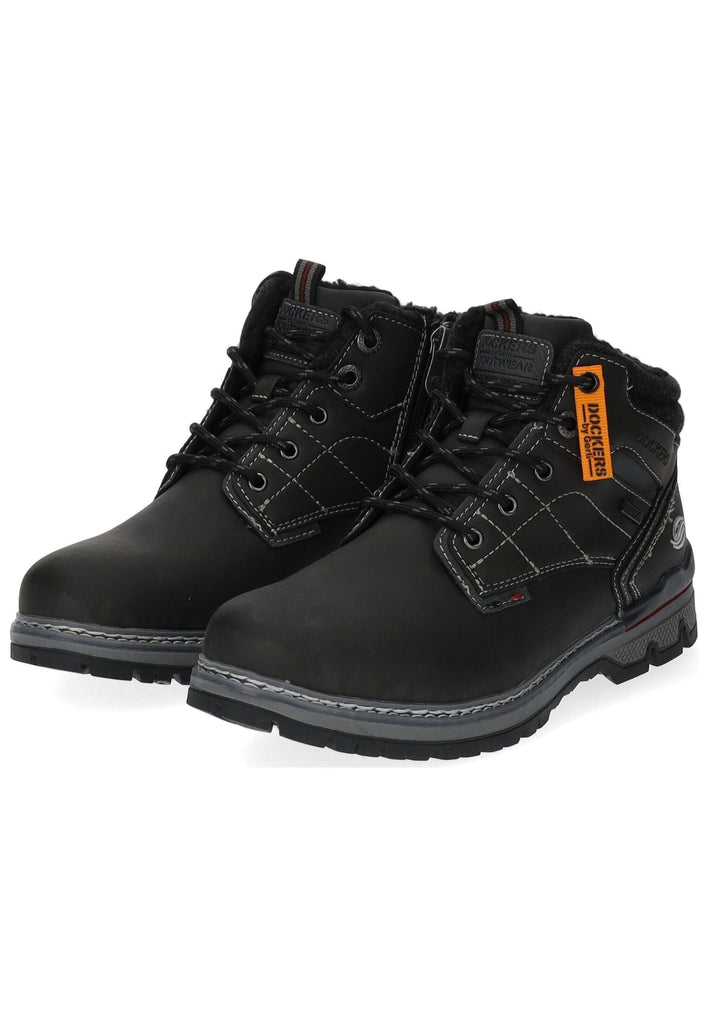 Dockers Stiefelette Lederimitat Schwarz Warmfutter