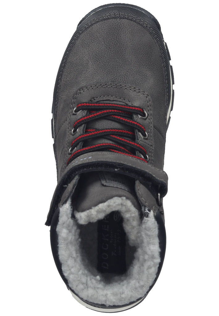 Dockers Stiefelette Lederimitat Schwarz Warmfutter