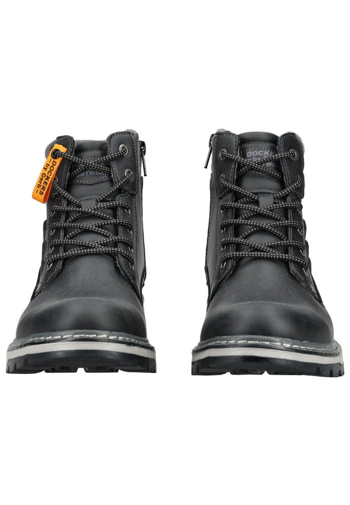 Dockers Stiefelette Lederimitat Schwarz Warmfutter