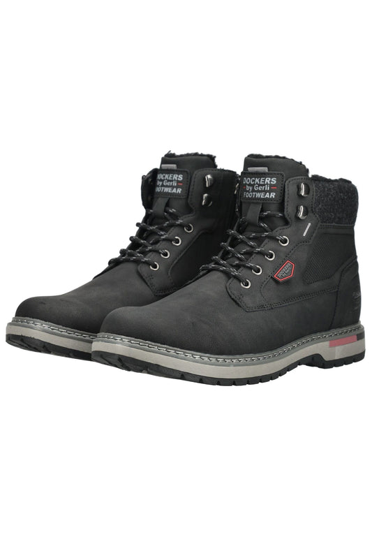 Dockers Stiefelette Lederimitat Schwarz Warmfutter