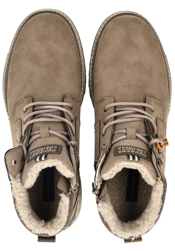 Dockers Stiefelette Lederimitat Taupe Warmfutter