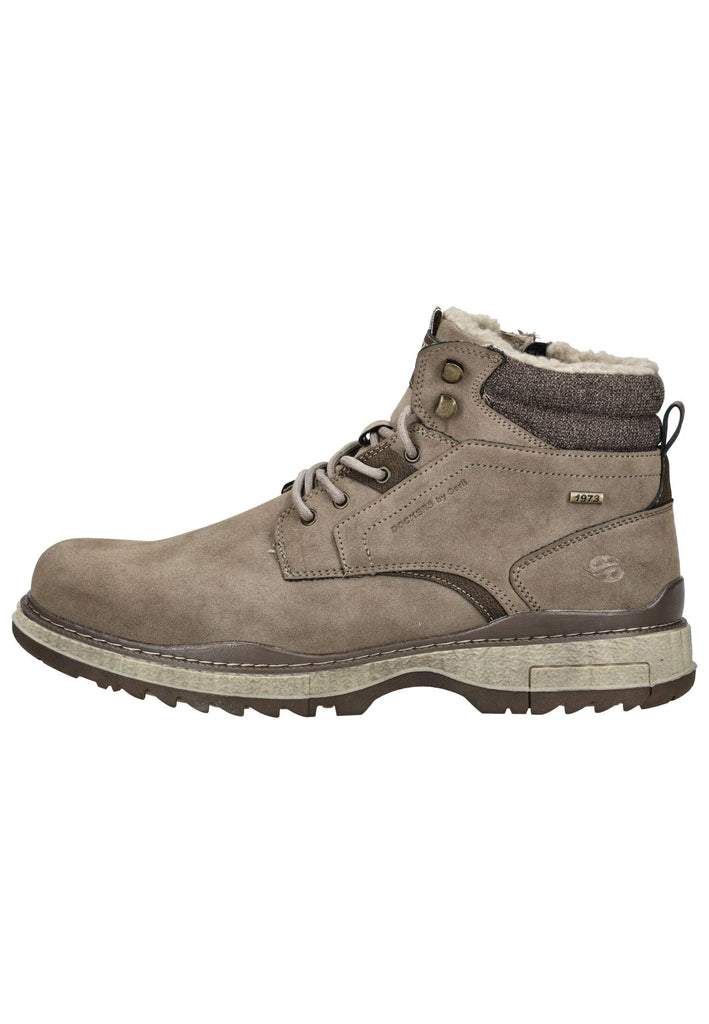 Dockers Stiefelette Lederimitat Taupe Warmfutter