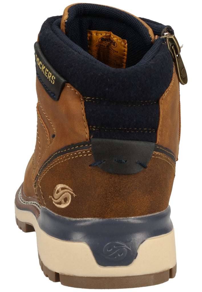 Dockers Stiefelette Lederimitat/Textil Cognac