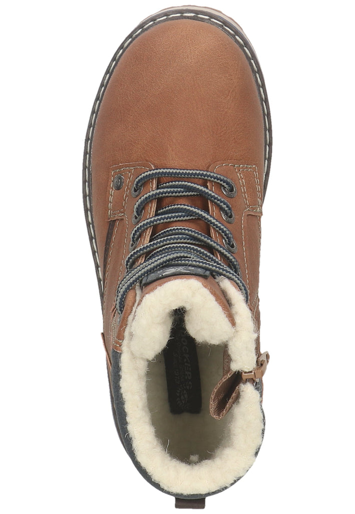 Dockers Stiefelette Lederimitat/Textil Cognac Warmfutter