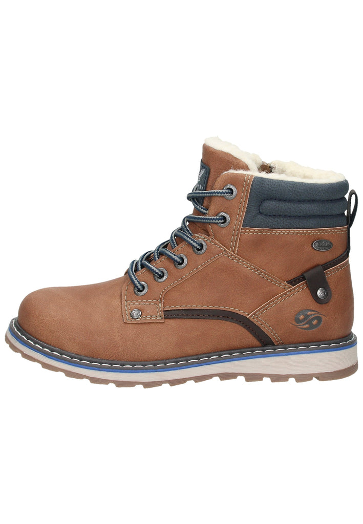 Dockers Stiefelette Lederimitat/Textil Cognac Warmfutter