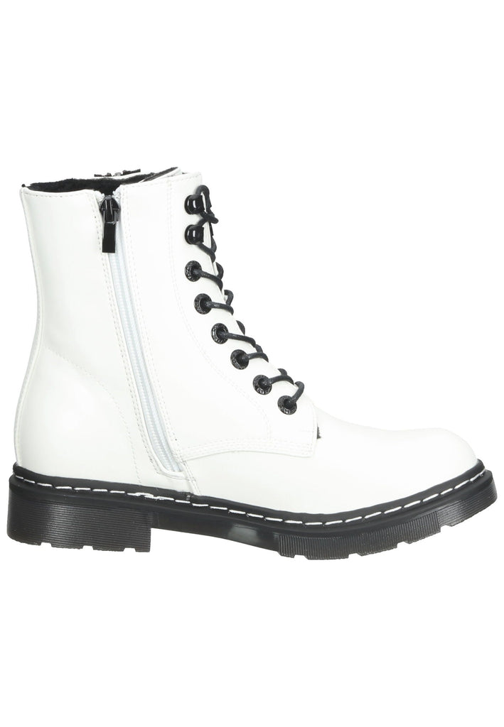 Dockers Stiefelette Lederimitat Weiß/Schwarz Warmfutter