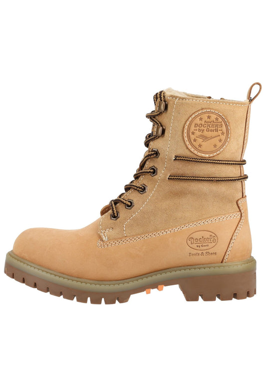 Dockers Stiefelette Nubukleder Golden Tan Warmfutter