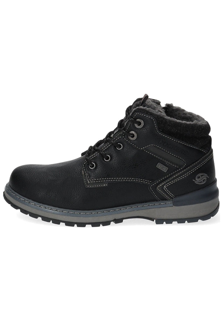 Dockers Stiefelette PU Schwarz/Grau Warmfutter