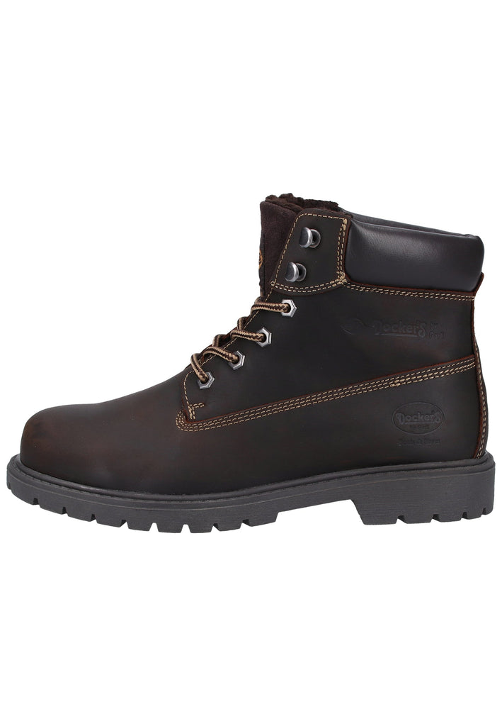 Stiefeletten Dockers Stiefelette Leder Braun Warmfutter