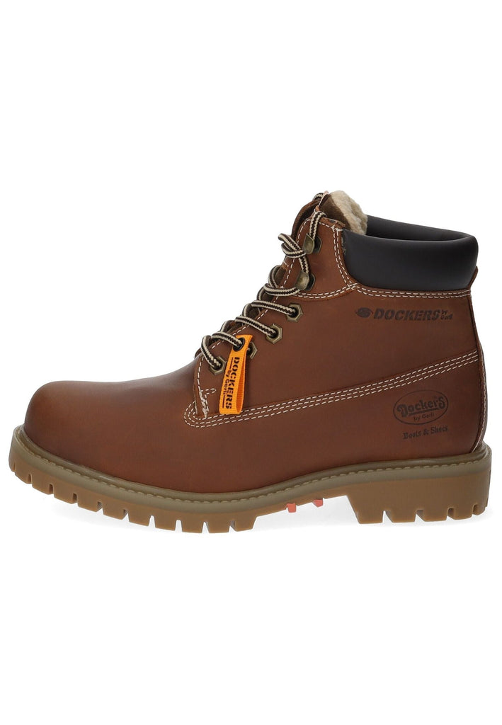 Stiefeletten Dockers Stiefelette Leder Cognac Warmfutter