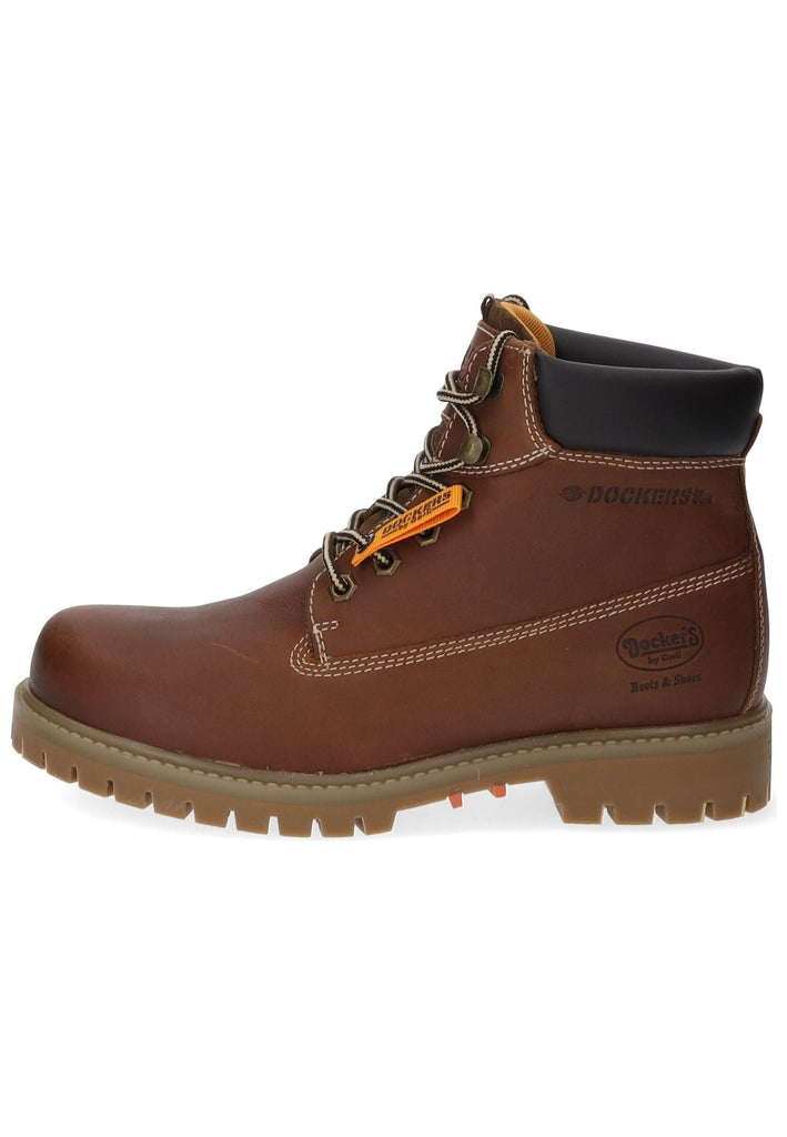 Stiefeletten Dockers Stiefelette Leder Cognac Warmfutter