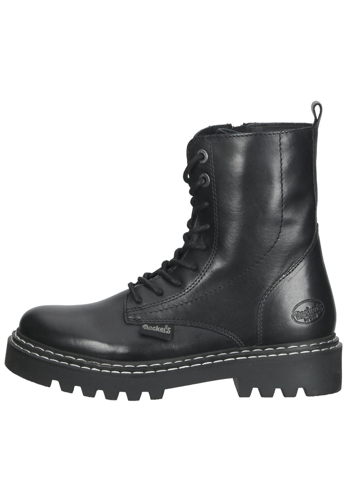 Stiefeletten Dockers Stiefelette Leder Schwarz