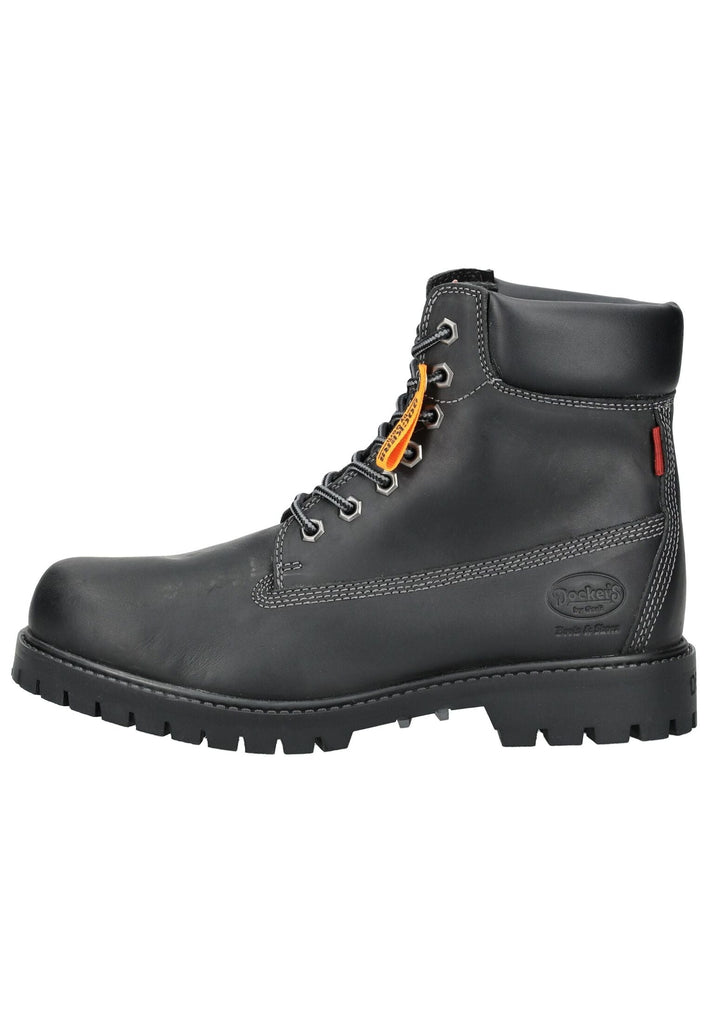 Stiefeletten Dockers Stiefelette Leder Schwarz Warmfutter
