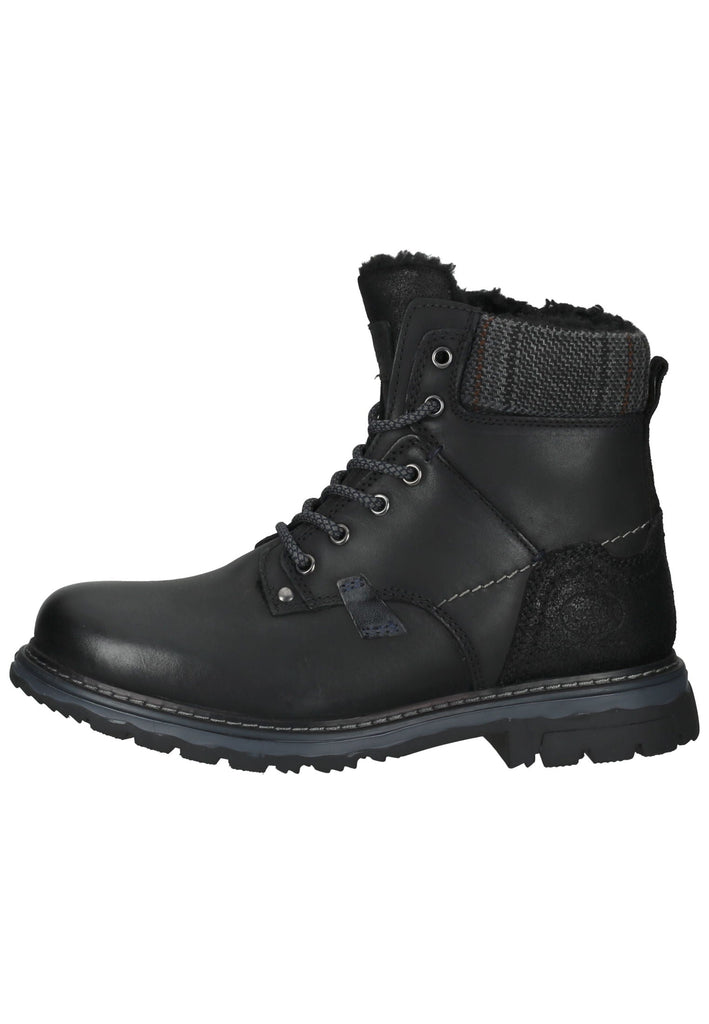 Stiefeletten Dockers Stiefelette Leder Schwarz Warmfutter