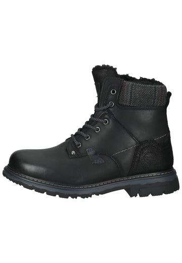 Stiefeletten Dockers Stiefelette Leder Schwarz Warmfutter