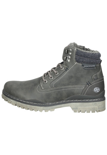 Stiefeletten Dockers Stiefelette Lederimitat Dunkelgrau Warmfutter