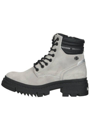 Stiefeletten Dockers Stiefelette Lederimitat Hellgrau
