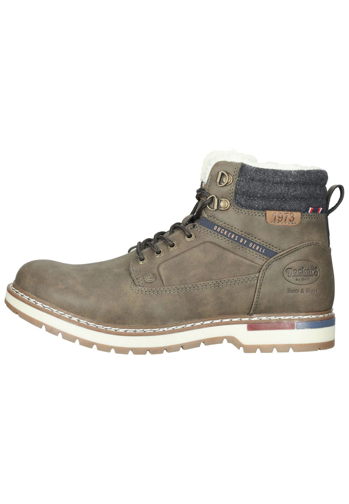 Stiefeletten Dockers Stiefelette Lederimitat Khaki Warmfutter