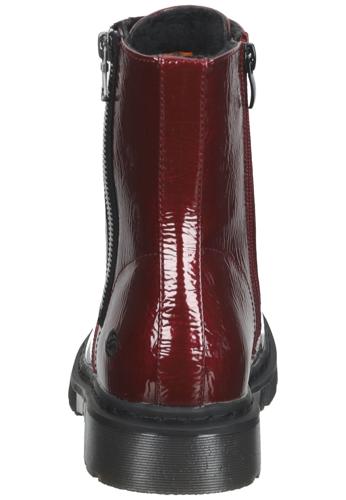 Stiefeletten Dockers Stiefelette Lederimitat Rot Lack Warmfutter