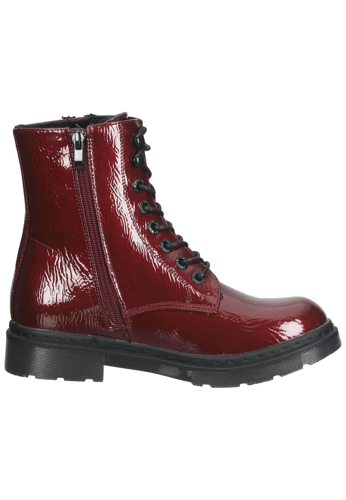Stiefeletten Dockers Stiefelette Lederimitat Rot Lack Warmfutter