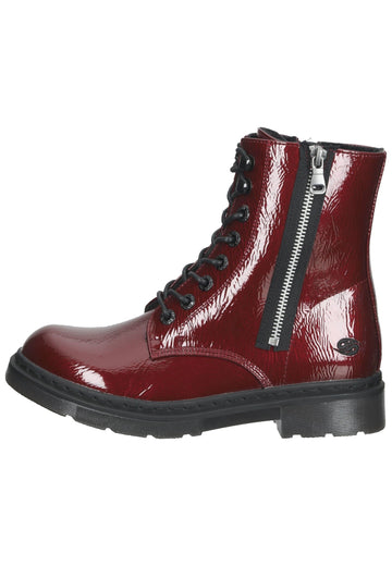 Stiefeletten Dockers Stiefelette Lederimitat Rot Lack Warmfutter