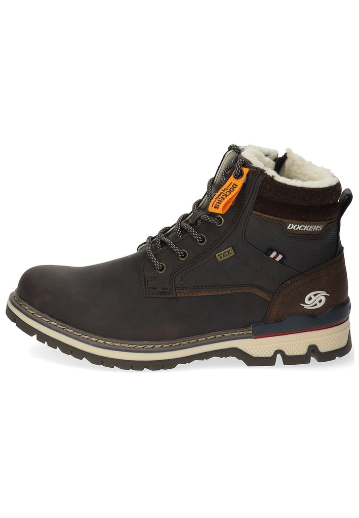 Stiefeletten Dockers Stiefelette Lederimitat Schoko Warmfutter