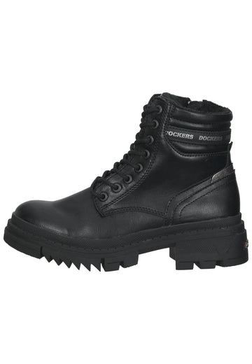 Stiefeletten Dockers Stiefelette Lederimitat Schwarz