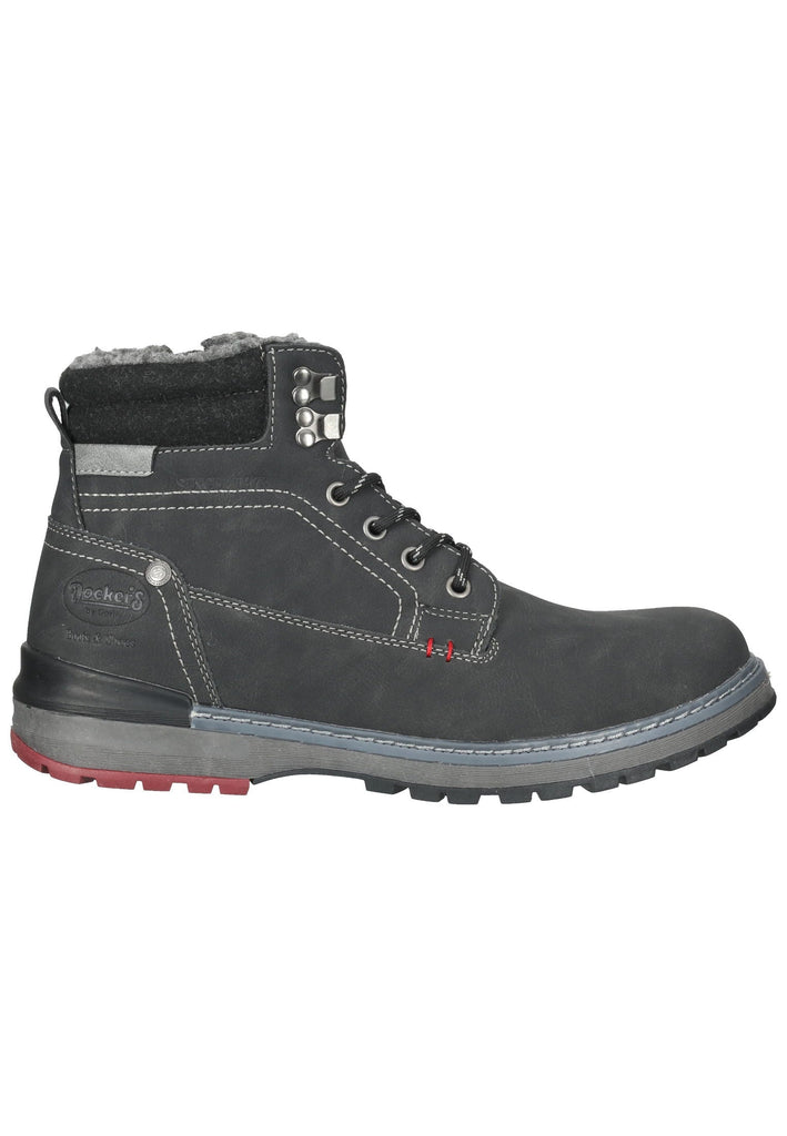 Stiefeletten Dockers Stiefelette Lederimitat Schwarz/Grau Warmfutter
