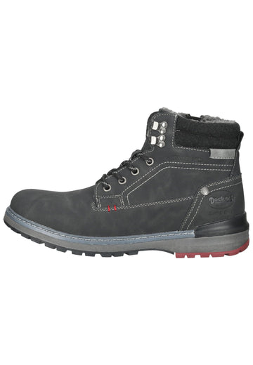 Stiefeletten Dockers Stiefelette Lederimitat Schwarz/Grau Warmfutter