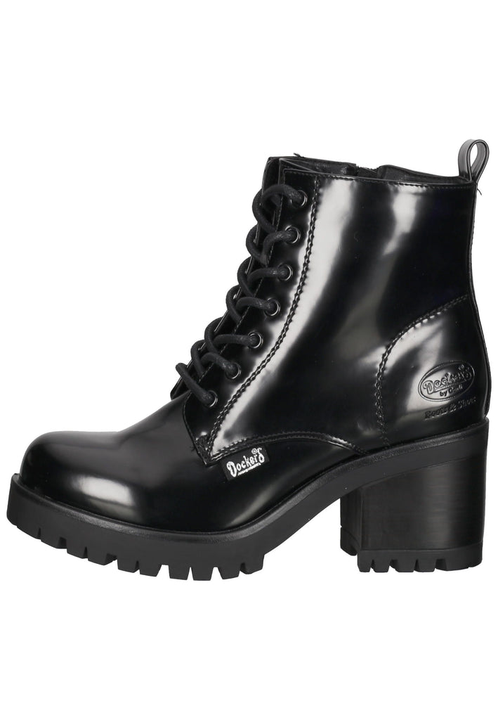 Stiefeletten Dockers Stiefelette Lederimitat Schwarz Lack