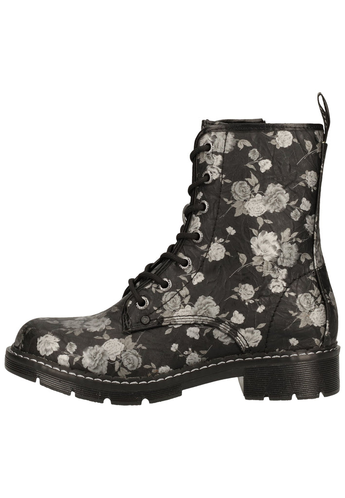 Stiefeletten Dockers Stiefelette Lederimitat Schwarz/Silber Warmfutter