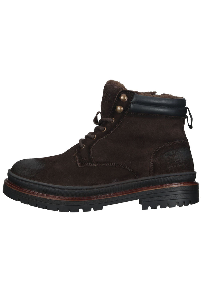 Stiefeletten Dockers Stiefelette Veloursleder Braun Warmfutter