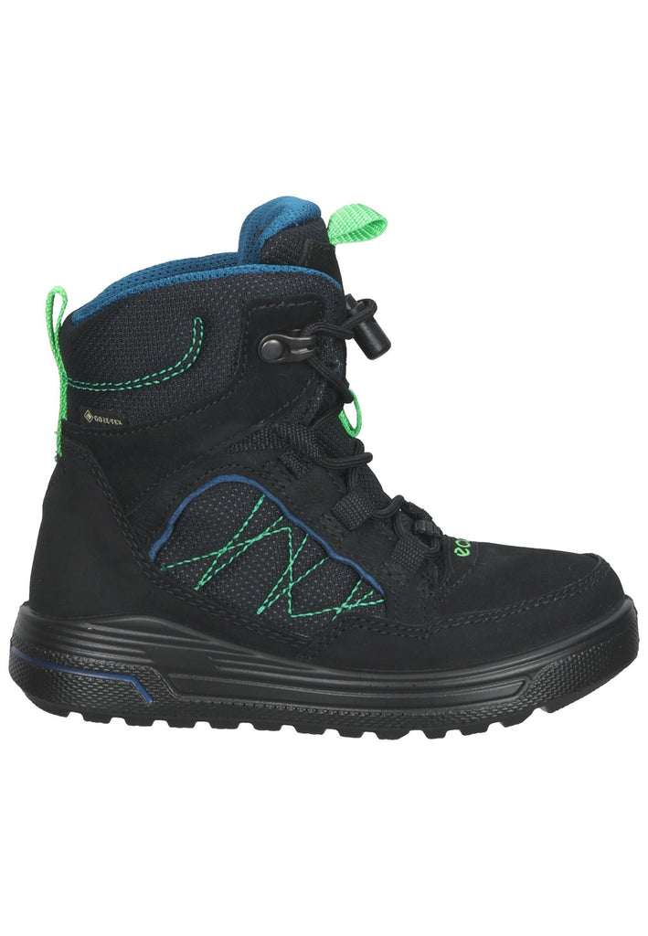 ecco Stiefel Nubukleder/Textil Schwarz/Grün Warmfutter