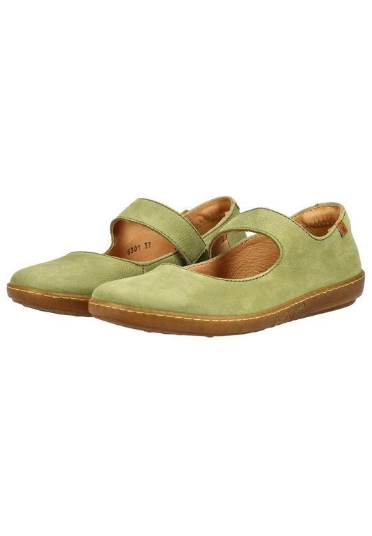 El Naturalista Ballerinas Nubukleder Grün